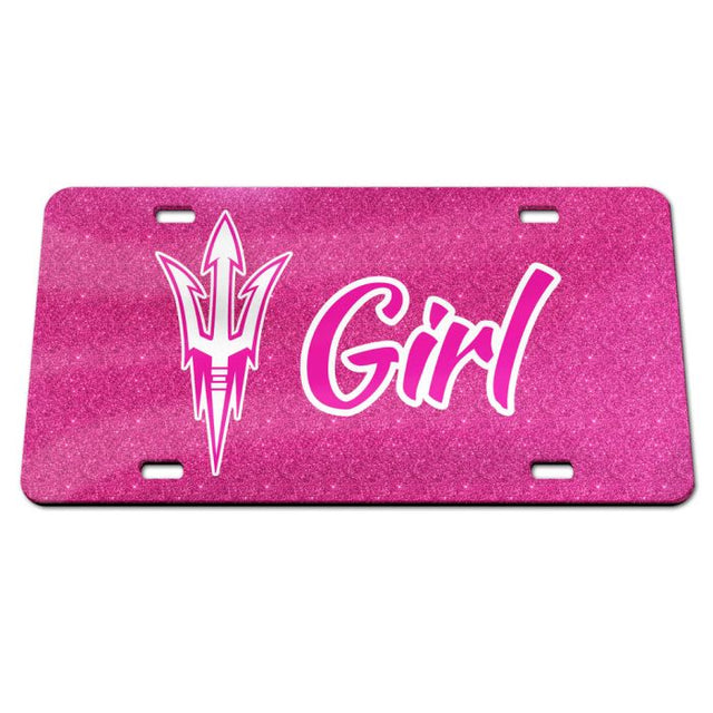 Arizona State Sun Devils PINK GLITTER Acrylic Classic License Plates