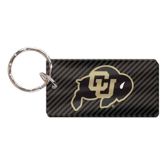 Llavero rectangular de carbono de los Colorado Buffaloes