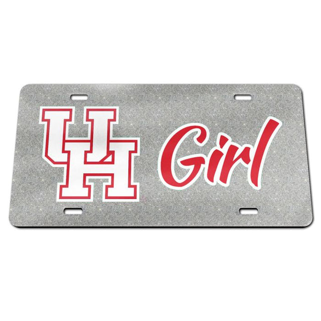 Placas de matrícula clásicas de acrílico con fondo brillante de los Houston Cougars