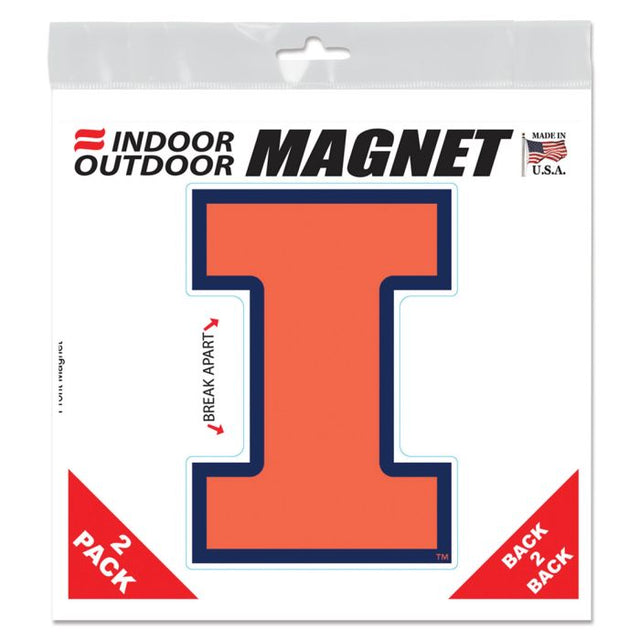 Imanes para exteriores de Illinois Fighting Illini de 6" x 6"