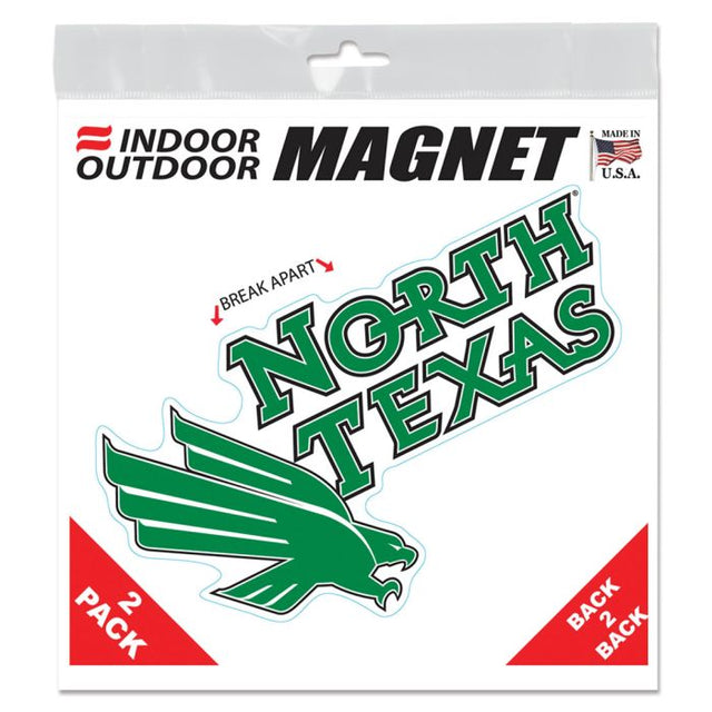 Imanes para exteriores Mean Green del norte de Texas de 6" x 6"