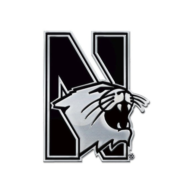 Emblema para automóvil de forma libre cromado de Northwestern Wildcats