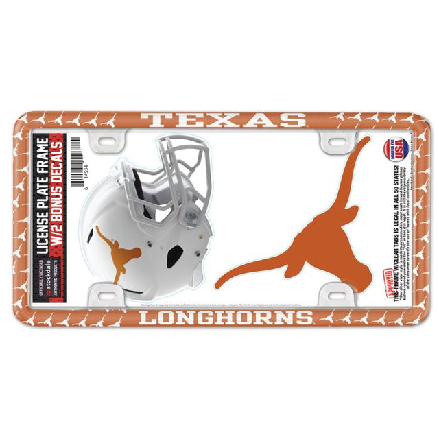 Texas Longhorns License Plate Thin Frame - Plastic w/Decal