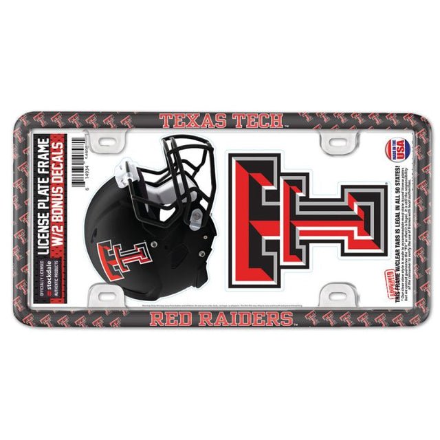 Texas Tech Red Raiders License Plate Thin Frame - Plastic w/Decal