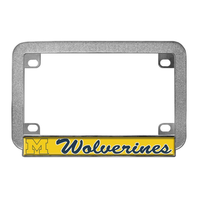 Marco de placa de metal abovedado para motocicleta de los Wolverines de Michigan