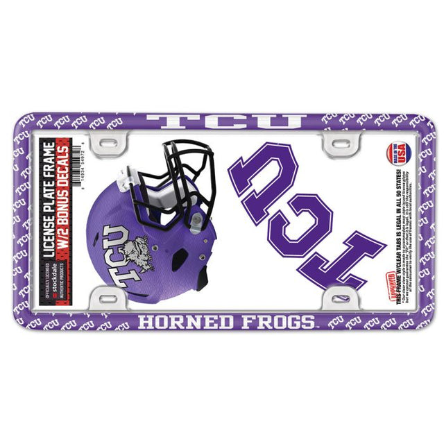 TCU Horned Frogs License Plate Thin Frame - Plastic w/Decal