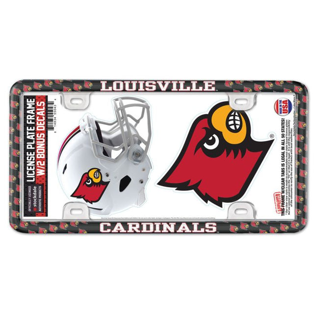 Louisville Cardinals License Plate Thin Frame - Plastic w/Decal