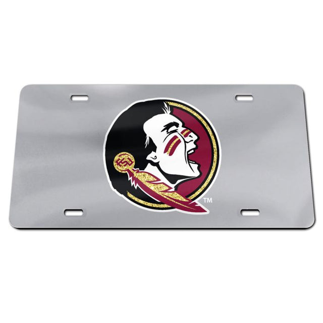 Placa de matrícula de acrílico especial con fondo de espejo de los Florida State Seminoles