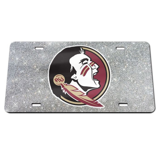 Florida State Seminoles GLITTER BACKGROUND Specialty Acrylic License Plate