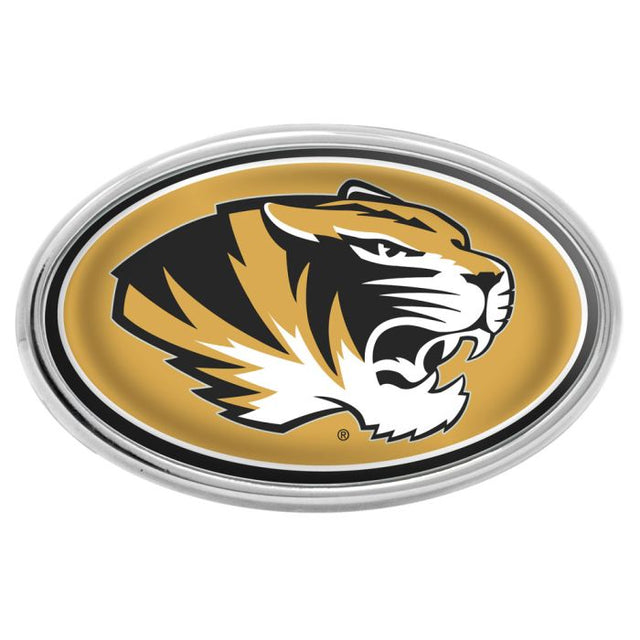 Emblema de metal cromado abovedado de los Missouri Tigers