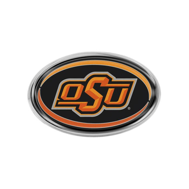 Emblema de metal cromado abovedado de los Oklahoma State Cowboys