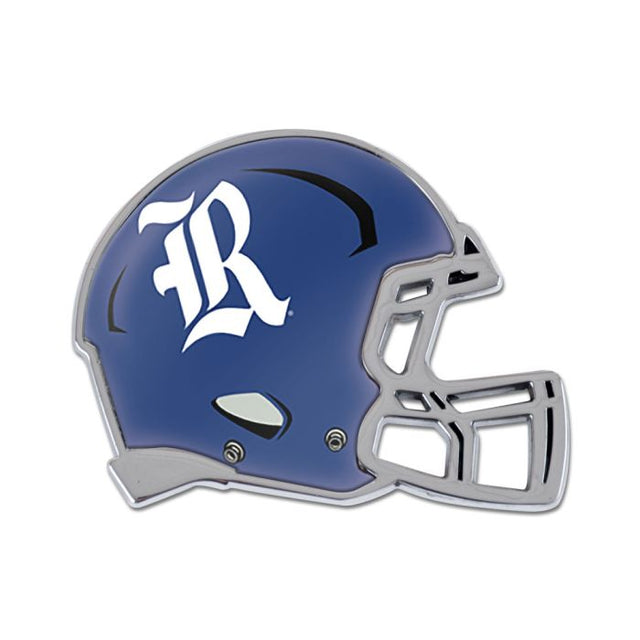 Emblema de metal cromado abovedado para CASCO Rice Owls