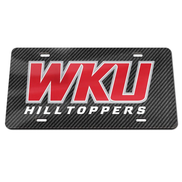 Western Kentucky Hilltoppers CARBON Specialty Acrylic License Plate