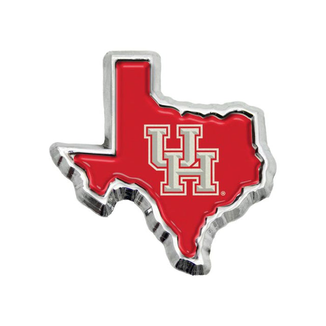 Emblema de metal cromado abovedado del estado de Houston Cougars