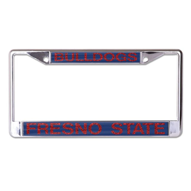 Fresno State Bulldogs GLITTER LETTERS Lic Plt Frame S/L Printed