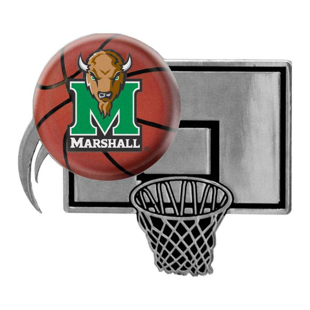 Emblema de metal cromado abovedado de Marshall Thundering Herd BALONCESTO