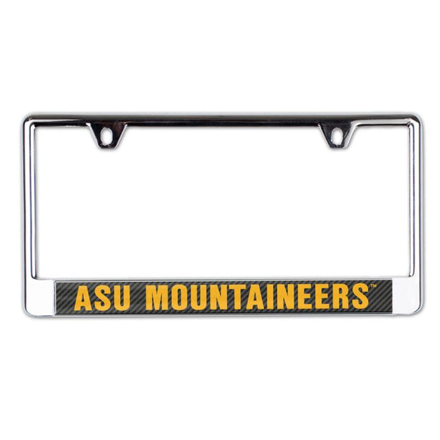 Appalachian State Mountaineers CARBON Lic Plate Frame B/O Printed