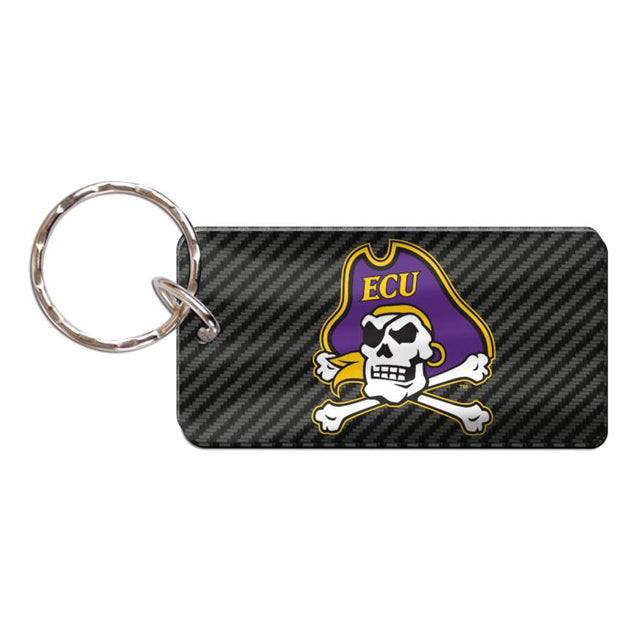 East Carolina Pirates CARBON Keychain Rectangle