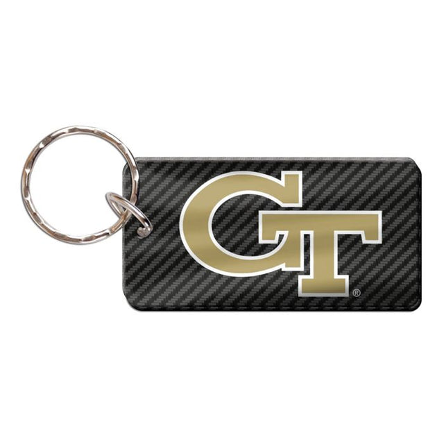 Georgia Tech Yellow Jackets CARBON Keychain Rectangle