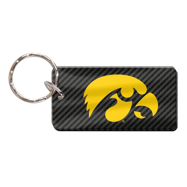 Llavero rectangular de carbono de Iowa Hawkeyes