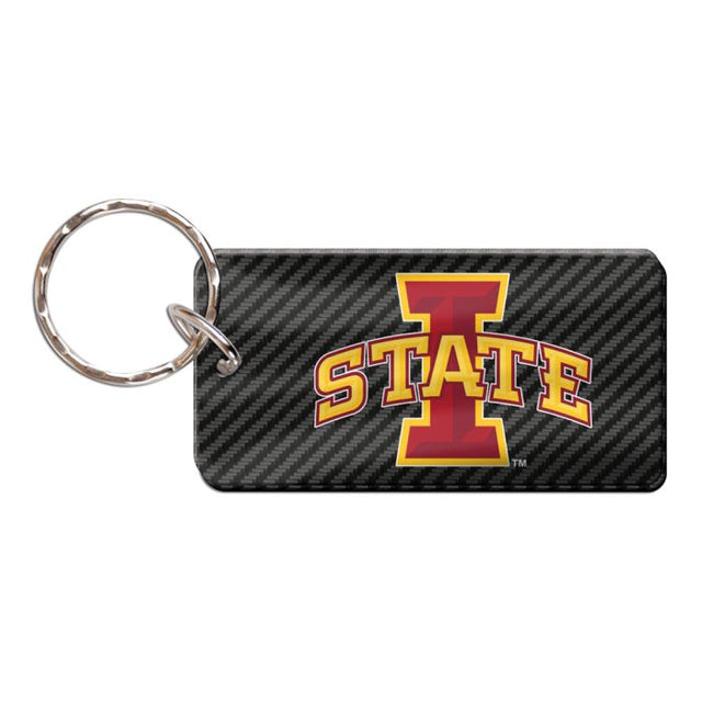 Llavero rectangular de carbono de Iowa State Cyclones