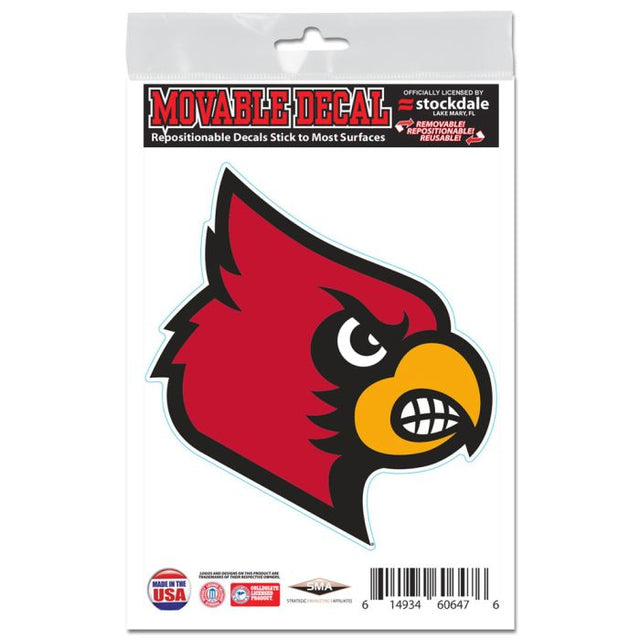 Calcomanías para todas las superficies de los Louisville Cardinals, 3" x 5"