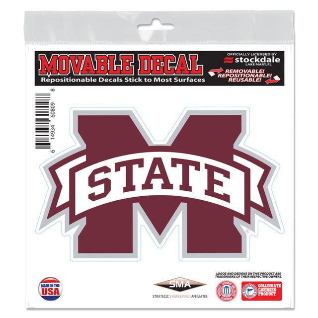 Calcomanía para todas las superficies de Mississippi State Bulldogs, 6" x 6"