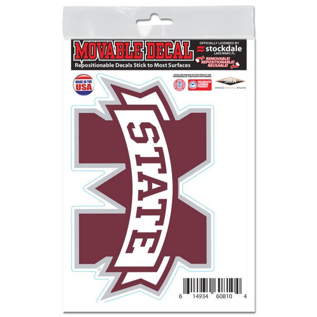 Calcomanías para todas las superficies de Mississippi State Bulldogs, 3" x 5"