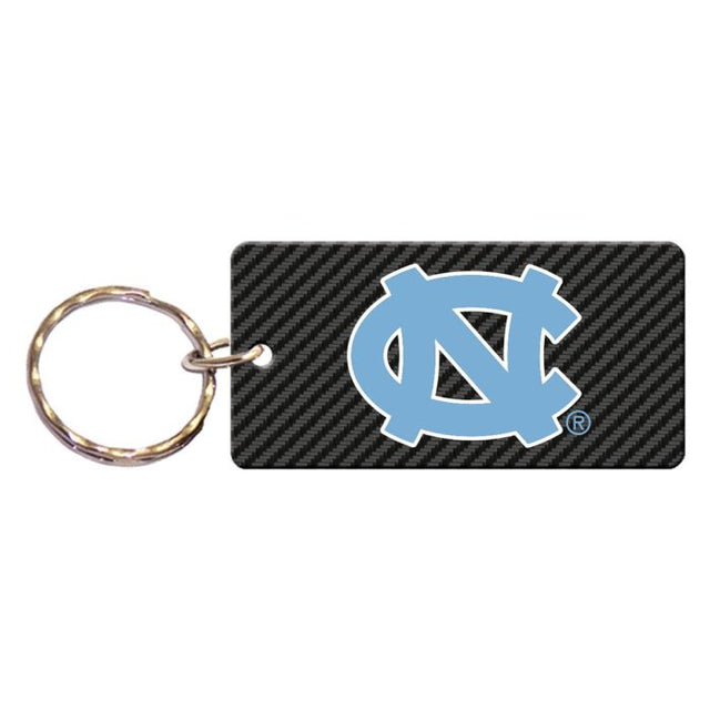 Llavero rectangular de CARBONO de los Tar Heels de Carolina del Norte