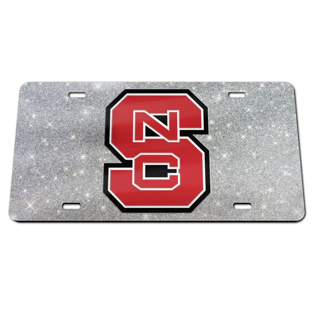 NC State Wolfpack GLITTER BACKGROUND Acrylic Classic License Plates