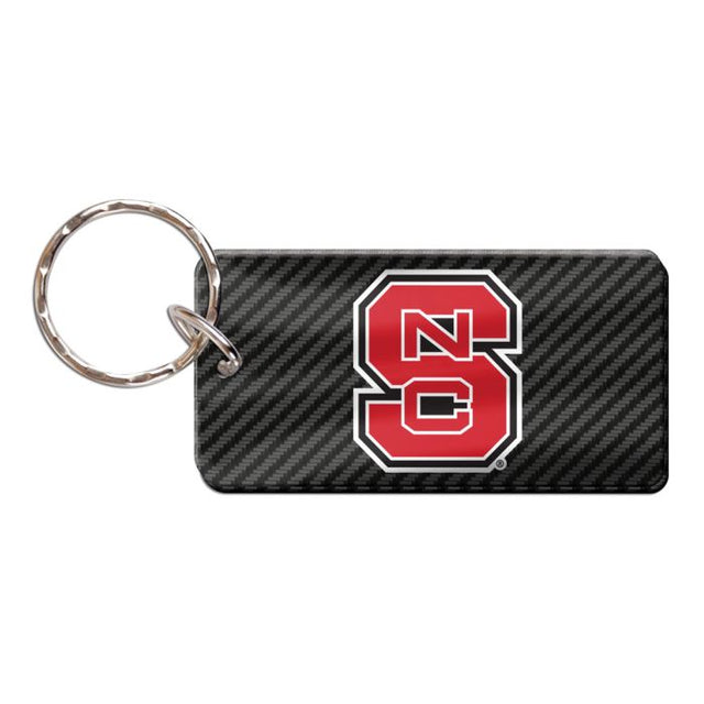 Llavero rectangular de carbono de los Wolfpack de NC State