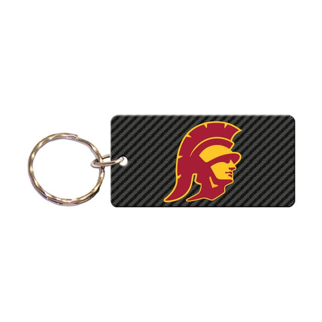 Llavero rectangular de carbono de los USC Trojans