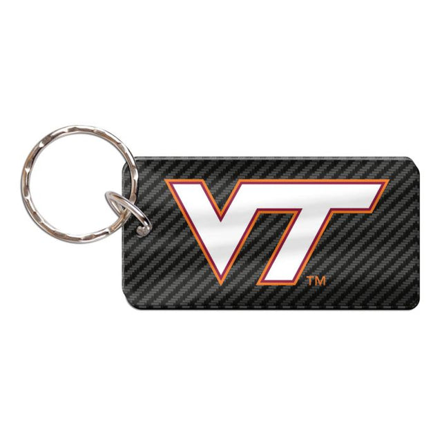 Virginia Tech Hokies CARBON Keychain Rectangle