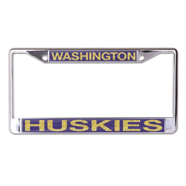 Washington Huskies GLITTER LETTERS Lic Plate Frame B/O Printed