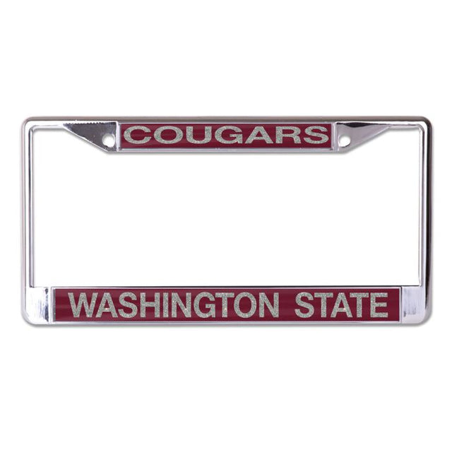 Washington State Cougars GLITTER LETTERS Lic Plt Frame S/L Printed