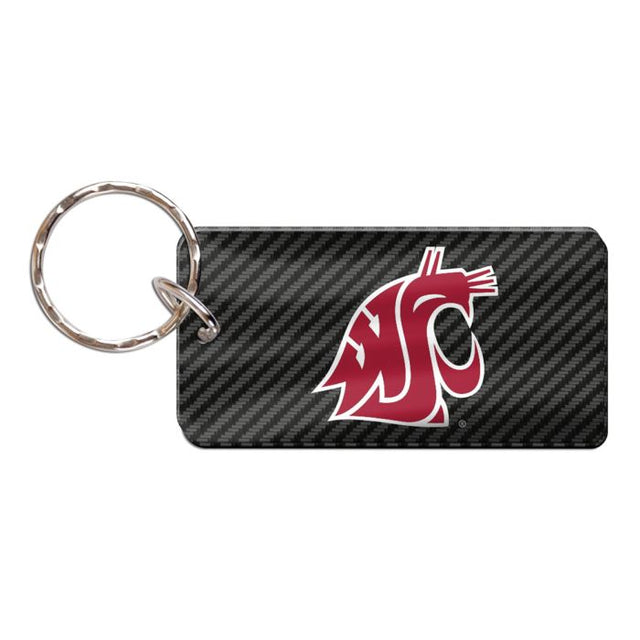 Llavero rectangular de carbono de los Washington State Cougars