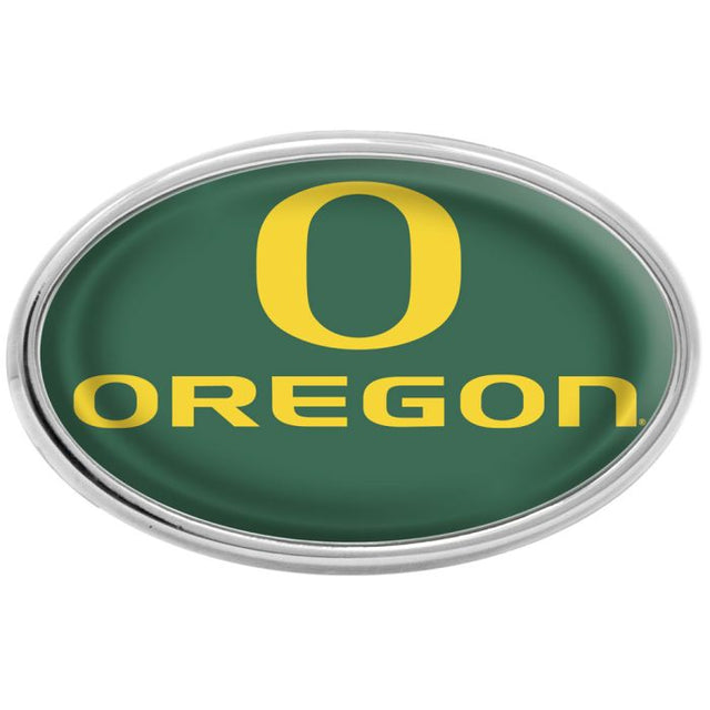 Emblema abovedado de metal cromado de los Oregon Ducks