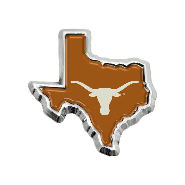 Emblema de metal cromado abovedado del estado de Texas Longhorns