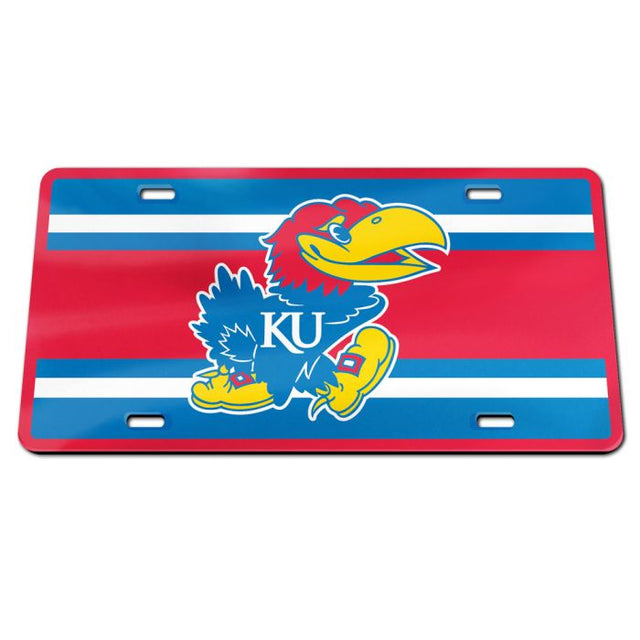 Kansas Jayhawks /College Vault STRIPES Specialty Acrylic License Plate