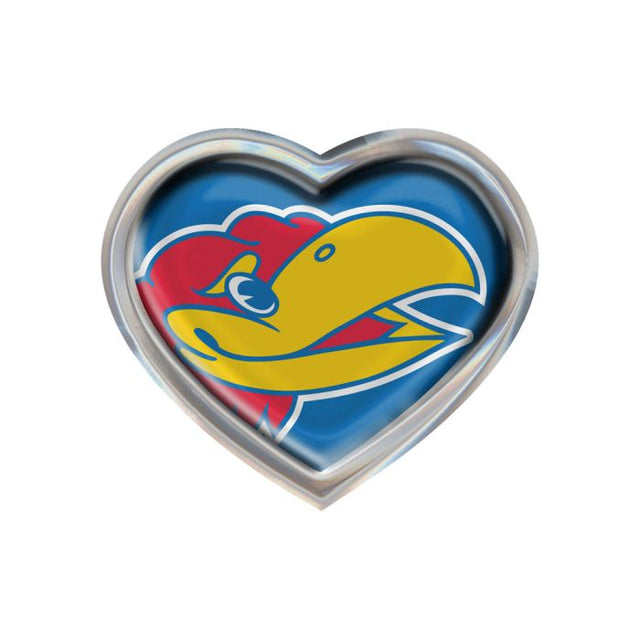 Emblema de metal cromado abovedado de los Kansas Jayhawks