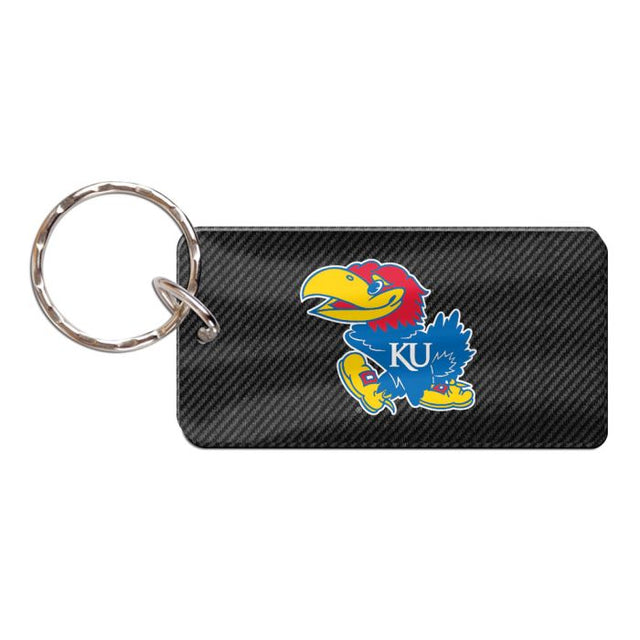 Kansas Jayhawks CARBON Keychain Rectangle