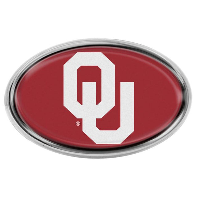 Emblema de metal cromado abovedado de los Oklahoma Sooners