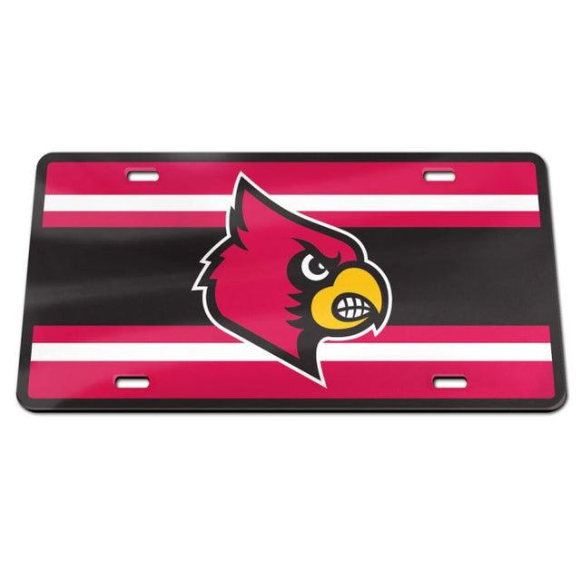 Matrícula especial de acrílico con el logo de los Louisville Cardinals STRIPES