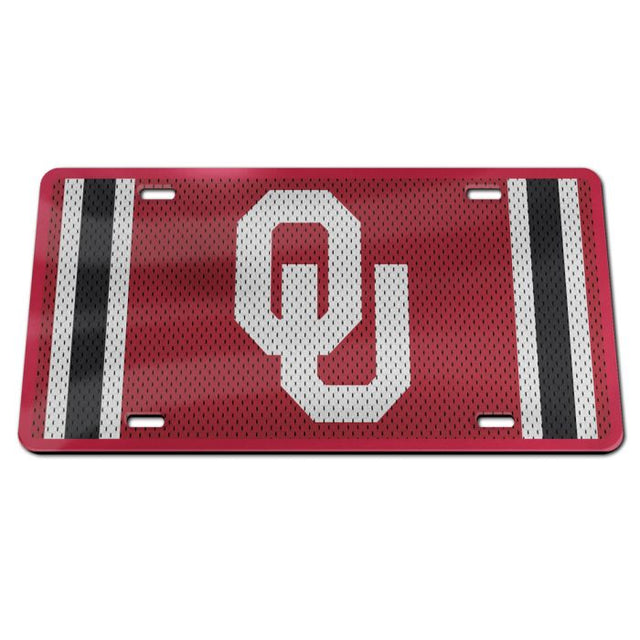 Matrícula acrílica especial de Oklahoma Sooners JERSEY