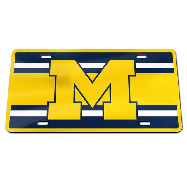 Matrícula acrílica especial STRIPES de Michigan Wolverines