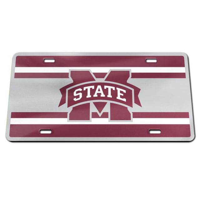 Matrícula especial de acrílico con rayas de Mississippi State Bulldogs