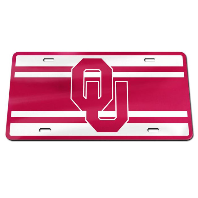 Matrícula acrílica especial STRIPES de Oklahoma Sooners