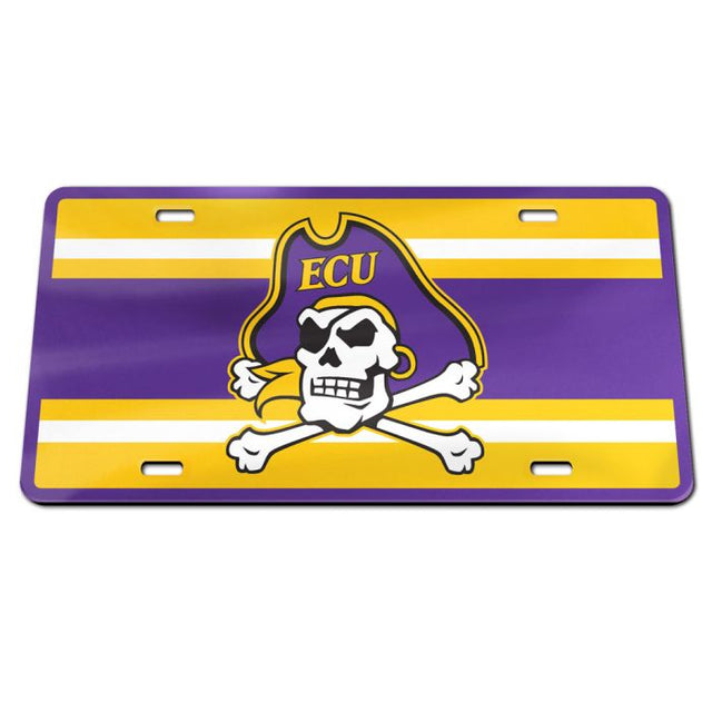 Matrícula acrílica especial STRIPES de East Carolina Pirates