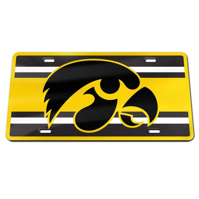 Placa de matrícula especial de acrílico STRIPES de Iowa Hawkeyes