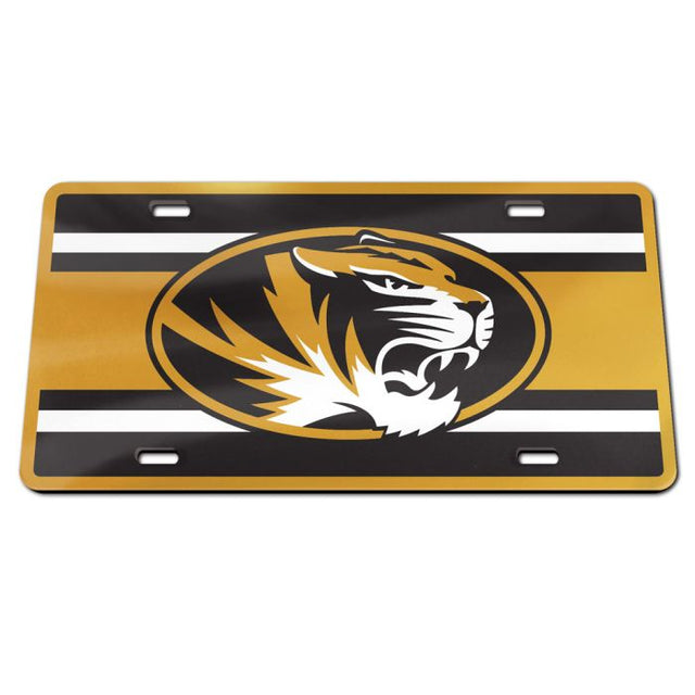 Matrícula acrílica especial STRIPES de Missouri Tigers